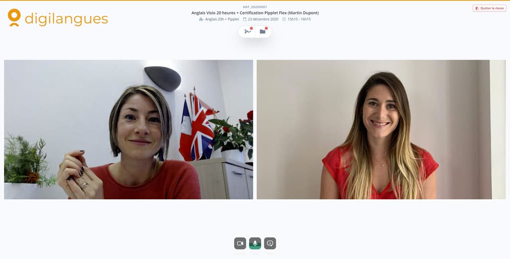Exemple d’un cours visioconférence chez Digilangues Exemple d’un cours visioconférence chez Digilangues